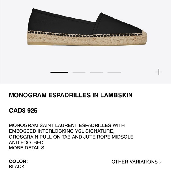 YSL MONOGRAM ESPADRILLES IN LAMBSKIN - Black - Picture 2 of 2